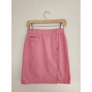 Vintage pink‎ skirt City Girl barbiecore pencil button high waist pastel Mod M